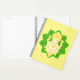 Agenda Bênção Amarelo e Verde Lord Ganesh Planner