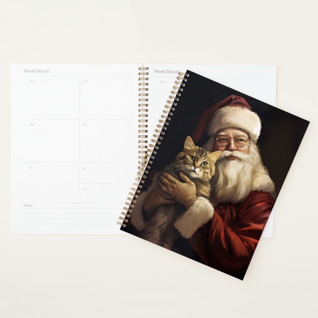 Agenda Bengala Cat com Papai Noel Natal Festivo (Exibição)