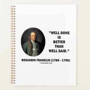 Agenda Benjamin Franklin Bem Feito Melhor Do Que Bem Dito
