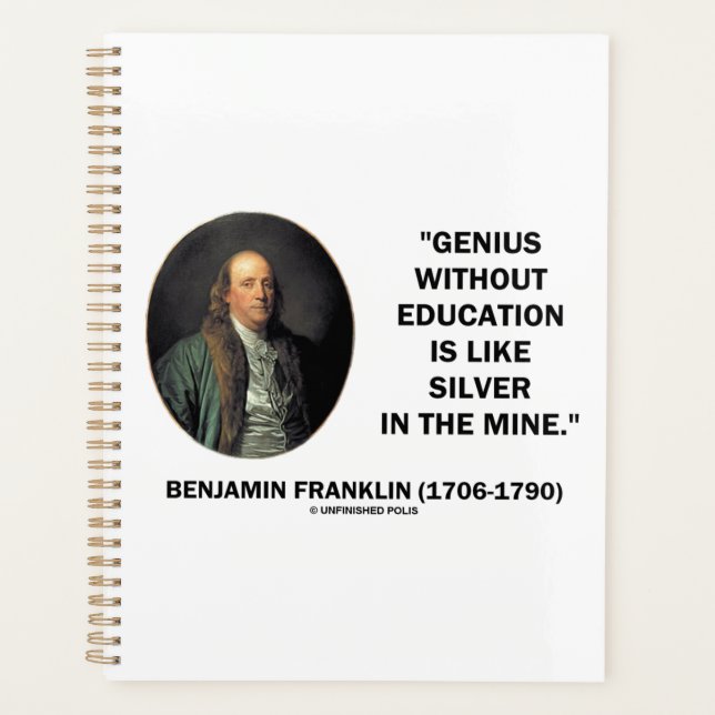 Agenda Benjamin Franklin Genius Sem Cotação De Educação (Frente)