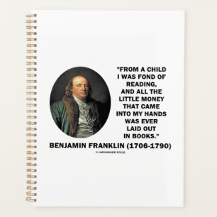 Agenda Benjamin Franklin Gosta De Ler Citação De Dinheiro
