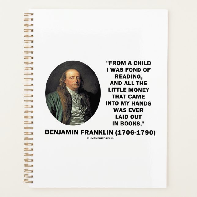 Agenda Benjamin Franklin Gosta De Ler Citação De Dinheiro (Frente)