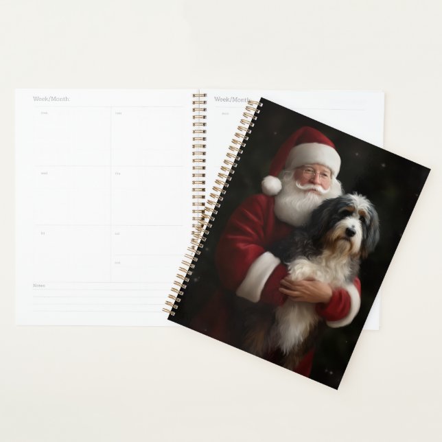 Agenda Bernedoodle com o Papai Noel Natal Festivo (Exibição)