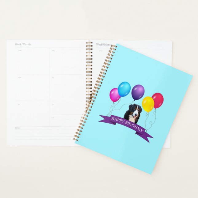 Agenda Bernese Mountain Dog Feliz Aniversário Gift Bag (Exibição)