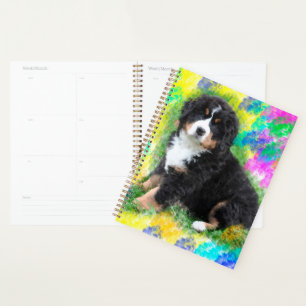 Agenda Bernese Mountain Dog Watercolor Pintura