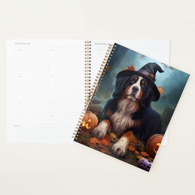 Agenda Bernese Mountain Pumpkins Halloween Assustado (Exibição)