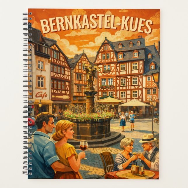 Agenda Bernkastel-Kues Germany Vintage Travel Art (Frente)