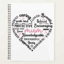Agenda Best Mum Ever: Mother's Day & Birthday Heart Word