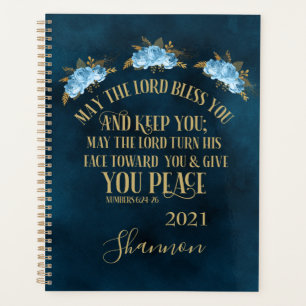 Agenda Bíblia Cristã Personalizada Floral 2021