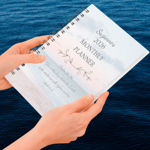 Agenda Bíblia Personalizada 2026 Ocean Beach Psalms Verse