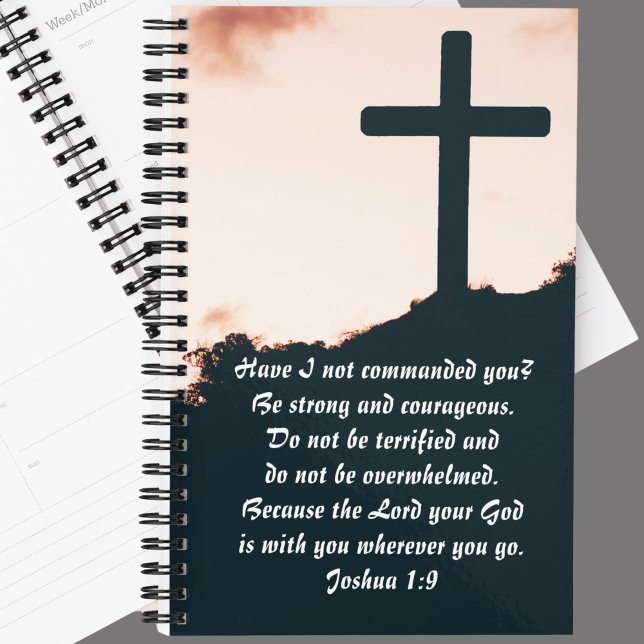 Agenda Bíblia Personalizada da Cruz Cristã Verse Joshua 1 (Criador carregado)