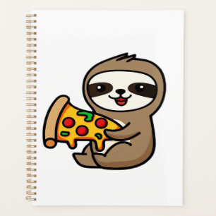 Agenda Bicho Preguiça Chibi Kawaii Engraçado com Pizza �