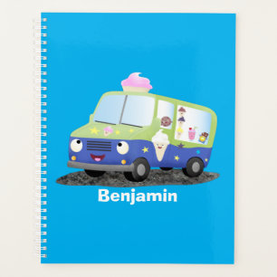 Agenda Bicicleta de caminhão de sorvete feliz