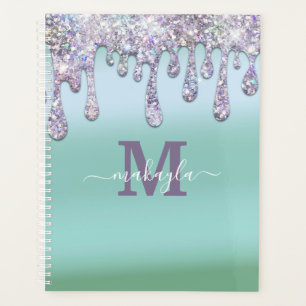 Agenda Big Glitter Drives Foil Design Monograma Nome