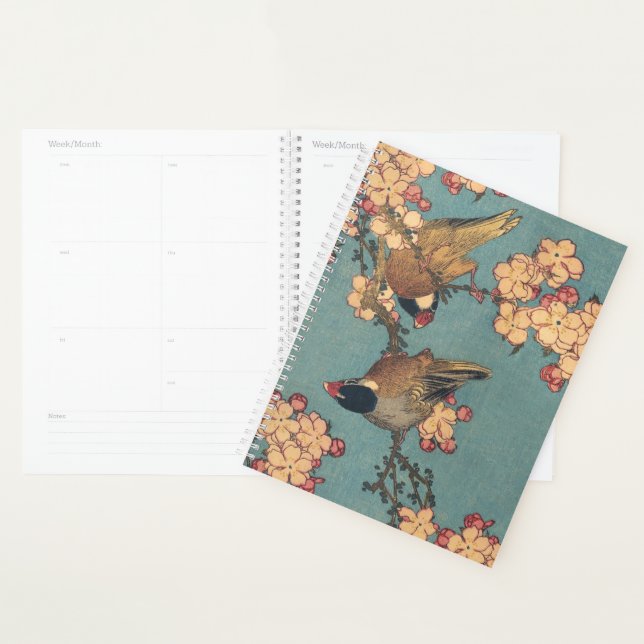 Agenda Birds Flowers Hokusai Art Japonês (Exibição)