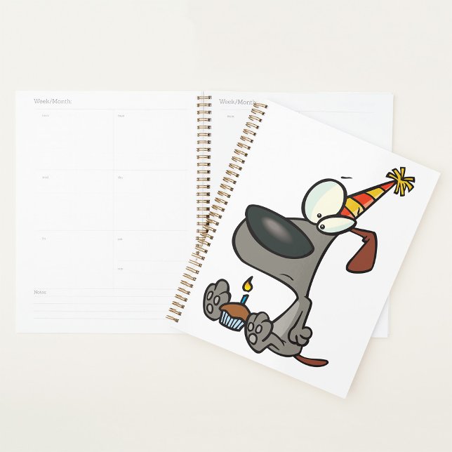 Agenda Birthday Dog Spiral Planner (Criador carregado)