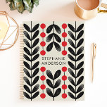 Agenda Black and Red Botanic Deixa Berries Nome Personali<br><div class="desc">Abraçar a beleza da natureza com esse elegante planejador apresentando um padrão botânico com folhas pretas estilizadas e bagas vermelhas sobre fundo creme. Imagine-se juntando seus sonhos e compromissos em meio a essa sinfonia da natureza. Personalize-o com o seu nome e deixe que este planejador seja seu companheiro na sua...</div>