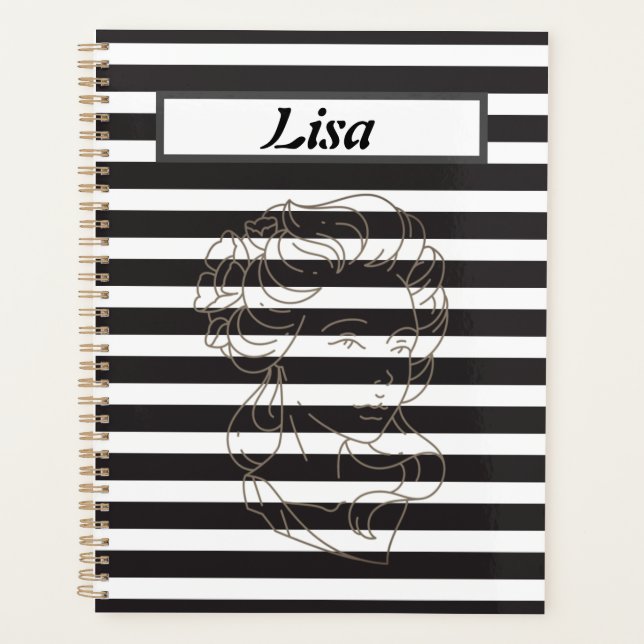 Agenda Black and White stripe (Frente)