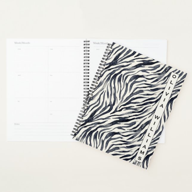 Agenda Black and White Zebra Print Pattern (Exibição)
