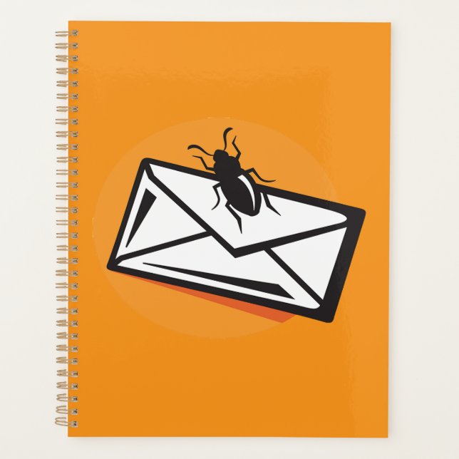 Agenda Black Beetle Insect on Envelope (Frente)