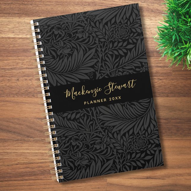 Agenda Black Floral Pattern 2026 (Criador carregado)