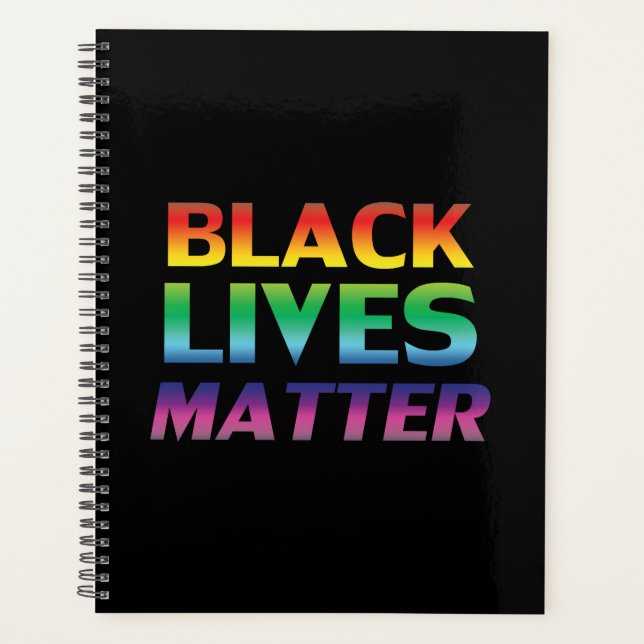 Agenda Black Livres Importa tipografia moderna arco-íris  (Frente)