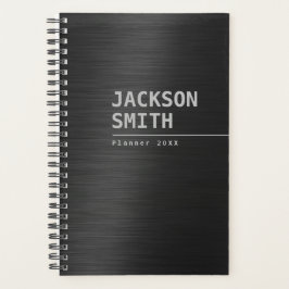Agenda Black Modern Simple Personed Name Professional