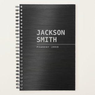 Agenda Black Modern Simple Personed Name Professional