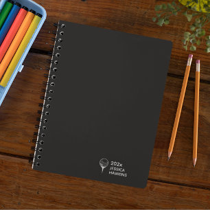 Agenda Black Noir Golf Tee Personal Semanal