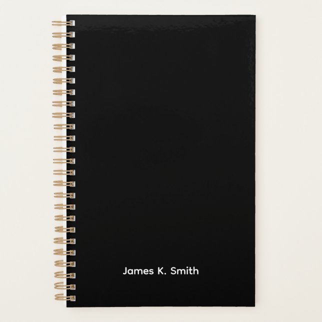 Agenda Black Personalized Men's Planner (Frente)