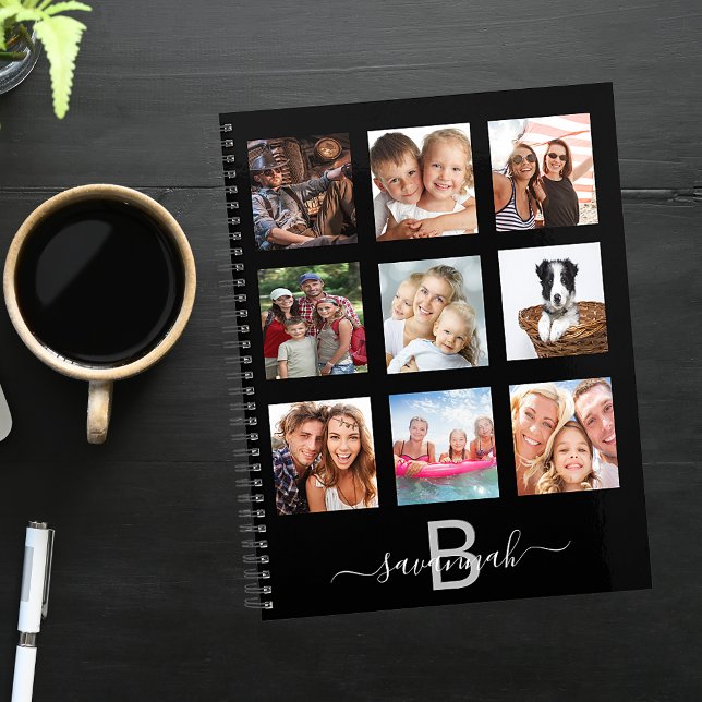 Agenda Black photo collage monogram appointment 2023 (Criador carregado)