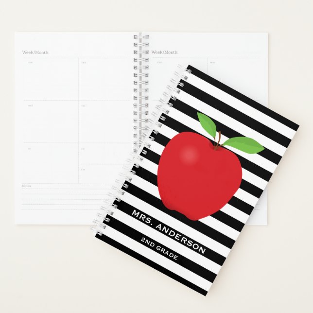 Agenda Black Stripes, Professora Personalizada Da Apple V (Exibição)