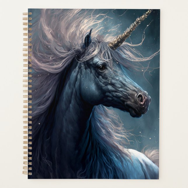 Agenda Black Unicorn Fantasy Art (Frente)