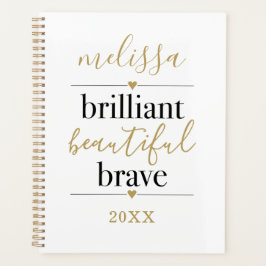 Agenda Black White Brillie Belo Nome de Script Bravo
