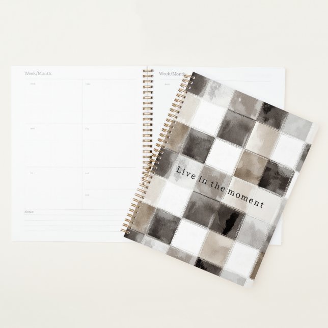 Agenda Black White Brown Squares (Exibição)