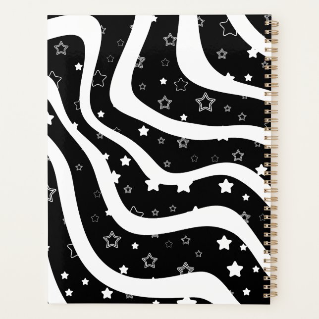 Agenda Black &white stars on lines  (Verso)