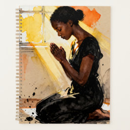 Agenda Black Woman Praying | Impasto Abstract Art