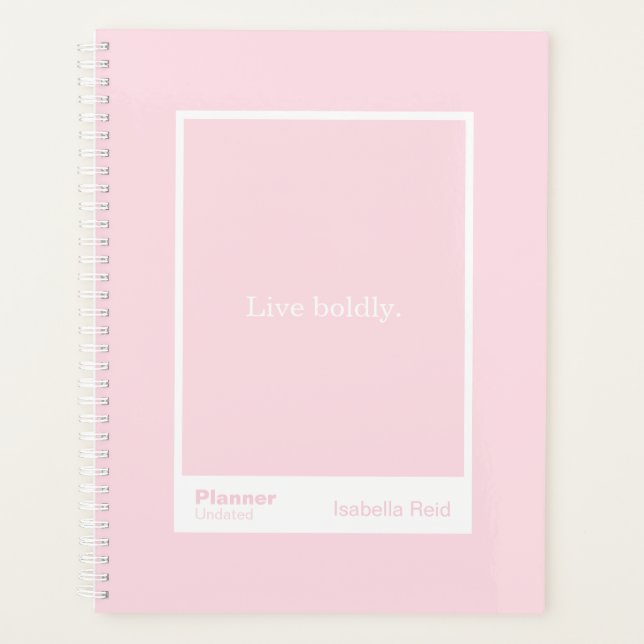 Agenda Bloco de Citação Rosa Pálido | Totalmente Personal (Frente)