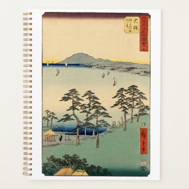 Agenda Bloco de madeira flutuante japonês Ukiyo-e (Frente)