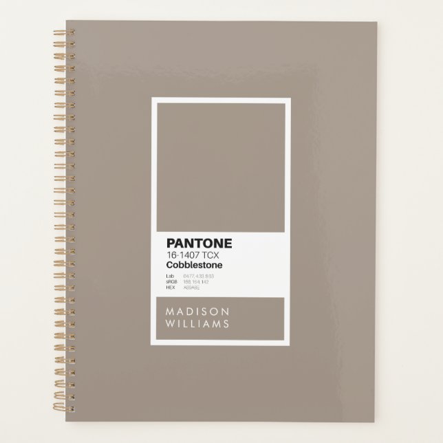 Agenda Bloco de Notas de Cinza Personalizado | Diário Per (Frente)