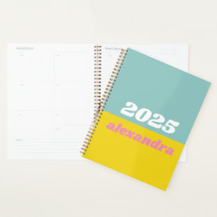 Agenda Blocos de Cor Pastéis Vibrantes Personalizados 202