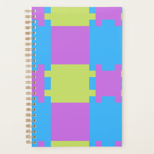 Agenda Blocos de Cores Intensas Verde Azul Rosa 7