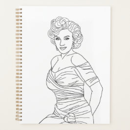 Agenda Blona Bombshell Pinup garota adulta Arte de colora