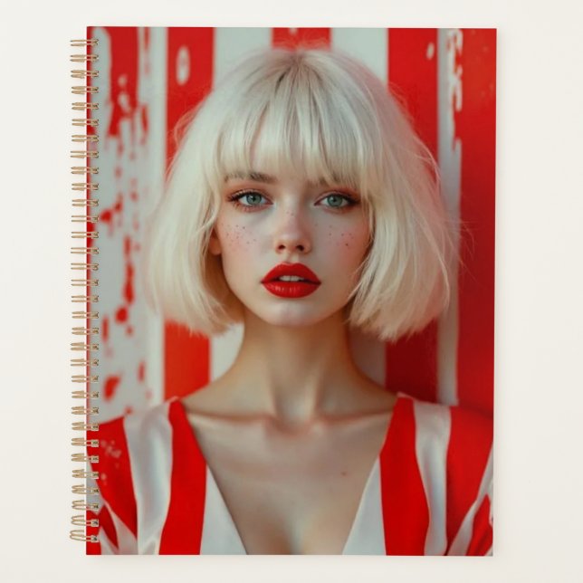 Agenda  Blonde bob hair woman cinematic portrait  (Frente)