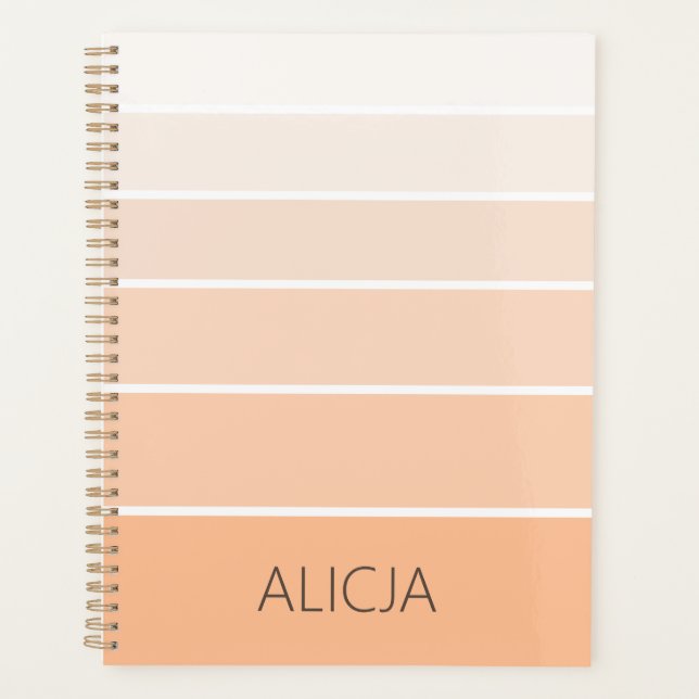 Agenda Bloqueio de cores Peach Fuzz | Nome Elegante (Frente)