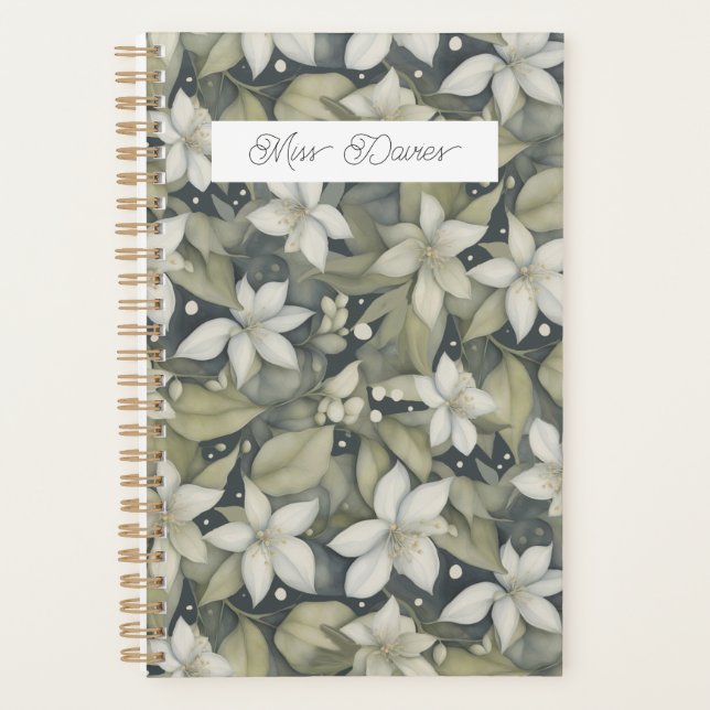 Agenda Blossomas Brancos Personalizados no Sage Calender (Frente)