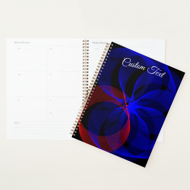 Agenda Blue Accent Rotation Geometric Spiral Planner (Exibição)