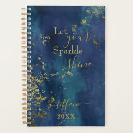 Agenda Blue and Gold Let Your Sparkle Shine Planner