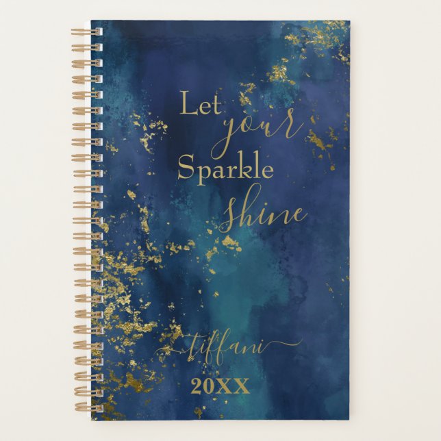 Agenda Blue and Gold Let Your Sparkle Shine Planner (Frente)
