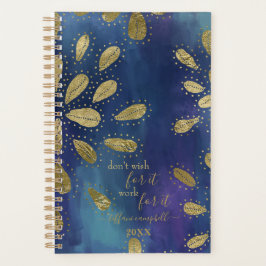 Agenda Blue and Gold with Motivational Quote Planner